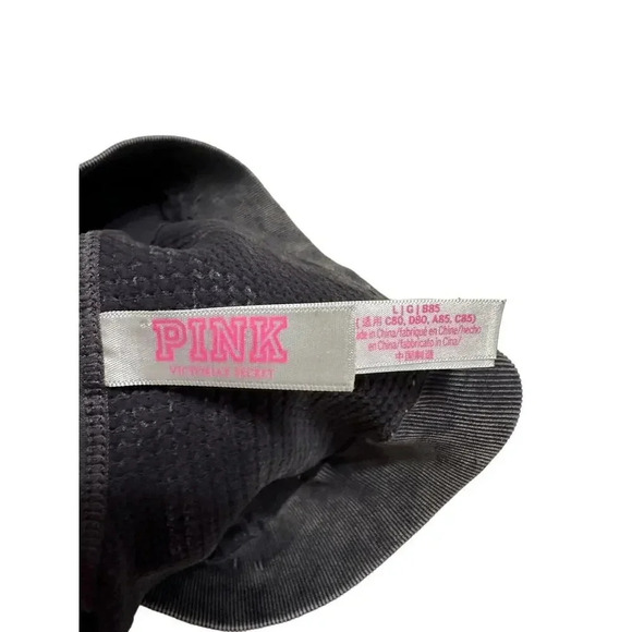 Victoria's Secret PINK Sports Bra Bralette Size Large Textured Brown Athleisure - Picture 3 of 5